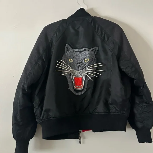 Cult of Individuality Bomber Jacket Panther Graphic Black Size [S] - Picture 2 of 8